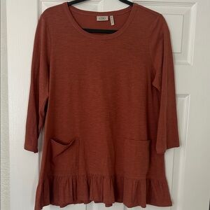 LOGO by Lori Goldstein Terracotta Tunic with Pockets